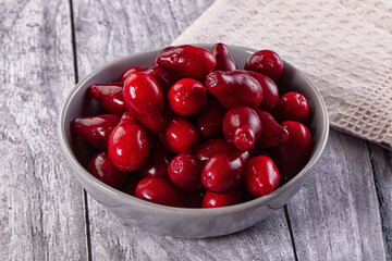 Red ripe sweet juicy dogwood
