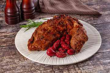 Baked pork sirloin with cornus