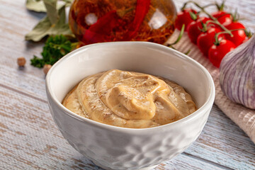 Organic homemade hummus creamy snack