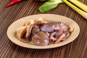 Delicous raw octopus for cooking