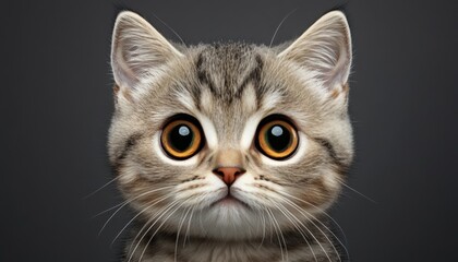 Obraz premium Adorable Close-Up of Kitten with Expressive Eyes, Capturing Sweetness and Innocence Perfectly
