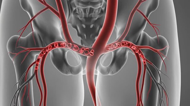 3D Medical Animation: External Iliac Artery and Blood Flow in Pelvis