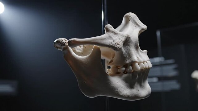 Close-up Cinematic Dolly Shot of a Human Palatine Bone Specimen