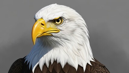 Obraz premium Majestic Bald Eagle Close Up Portrait Gaze