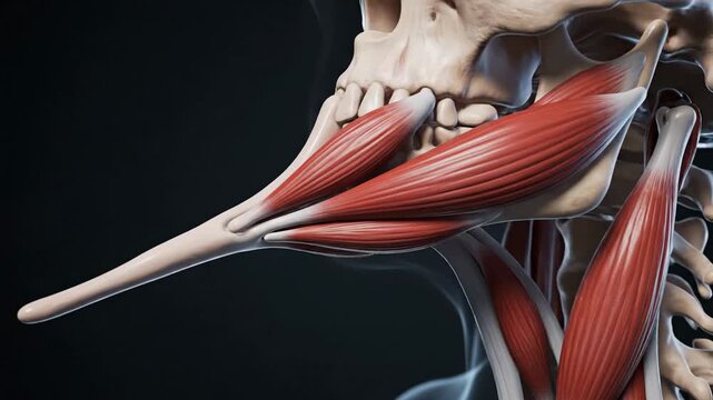 Medical Animation: Human Styloid Process and Associated Muscles