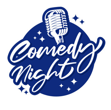 comedy night logo text two tone typography editable text effect font style template design