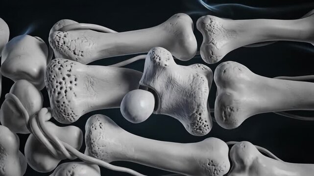 Detailed 3D Animation of the Human Triquetral Bone and Surrounding Carpals