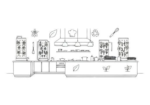 Modern Kitchen Equipment and Culinary Setup for Professional Cooking furniture icons interior design layout architecture