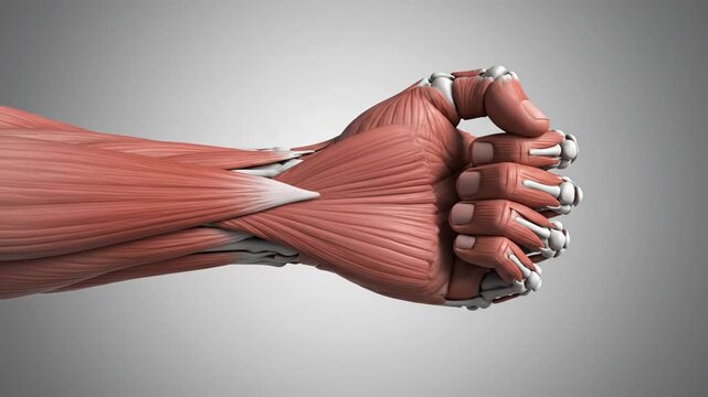 3D Animation of Human Palmaris Longus Muscle in Arm and Hand