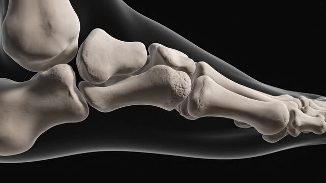 Medical Animation of Human Foot Cuneiform Bones Anatomy