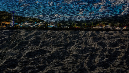 close up of a fishing net on the beach