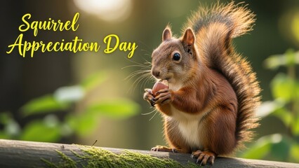 Adorable Squirrel Enjoying a Nut on Appreciation Day