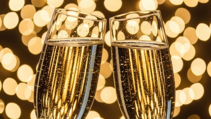 Golden Bubbly Toast for a Festive Sparkling Occasion