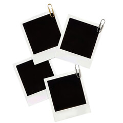 Blank Polaroid Frames with Paper Clips
