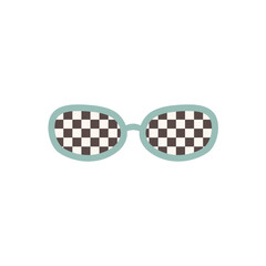 Retro checkered sunglasses. Vector illustration. 