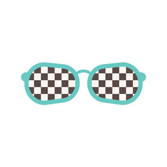 Retro checkered sunglasses. Vector illustration. 