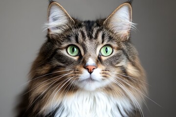 Obraz premium Cozy Ragamuffin Cat Relaxing Under Soft Blanket, Emphasizing Comfort and Peaceful Indoor Vibes