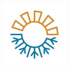 Heating and cooling climate control symbol, temperature icon Vector