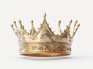 Ornate gold crown, symbol of royalty and power, a gleaming artifact of elegance and prestige.