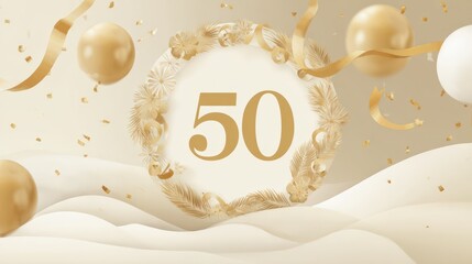 Festive Emblem Design for Anniversary Celebrations: Bold Year Figures 10â€“90 with Ribbon Decor