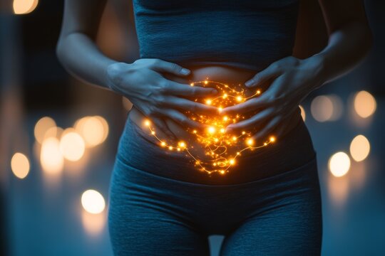 selective focus light visualization of stomach pain