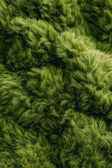 Soft green textured fabric with fluffy strands in natural light  
