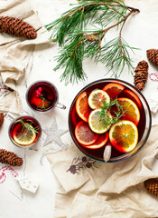 Winter Hot Fruit Punch in glass glasses..