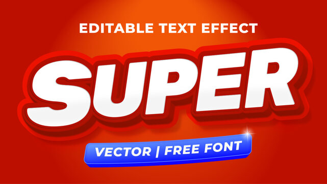 Dynamic red and white 3D text effect with strong shadows and vibrant color contrast, ideal for energetic titles, promotions, and graphic projects.