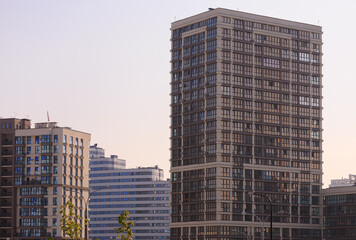 Cityscape, modern buildings on a summer day