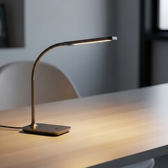 Modern flexible led desk lamp illuminating a workspace