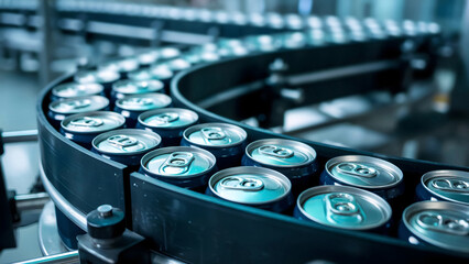 Efficient automated beverage canning line for production needs and modern factory process flow operations