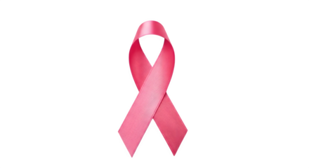 Pink ribbon symbol isolated on transparent background for breast cancer awareness