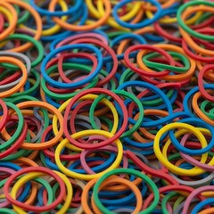Colorful rubber bands background texture abstract pattern