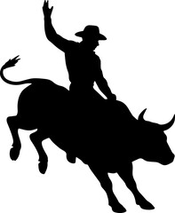 Rodeo rider black silhouette.