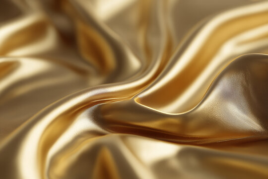 Shiny gold silk texture with elegant draping