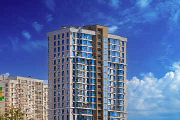 Cityscape, modern buildings on a summer day