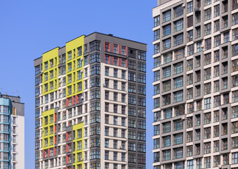 Fototapeta premium Cityscape, modern buildings on a summer day