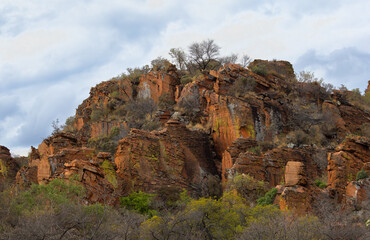 Fototapeta premium Beautiful scenes on the Namibia Wildlife Resorts game drive in Waterberg Plateau National Park, Namibia