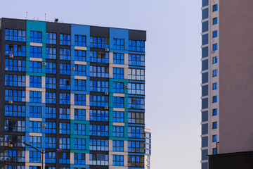 Cityscape, modern buildings on a summer day