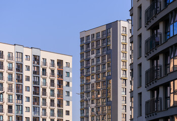 Cityscape, modern buildings on a summer day