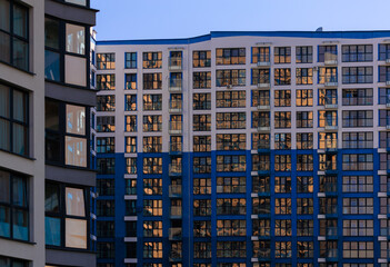 Cityscape, modern buildings on a summer day