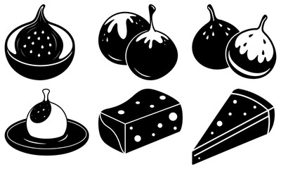 Delicious Figs and Cheese Assortment: A Culinary Delight for Food Lovers, Perfect for Restaurant Menus and Gourmet Presentations! Modern, Elegant Food Still Life