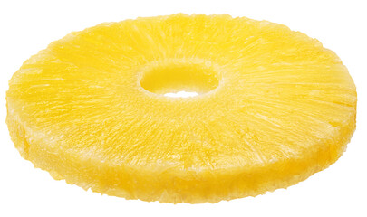 Naklejka premium Pineapple ring on a white background. File contains clipping paths.