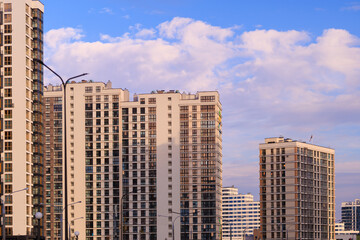 Fototapeta premium Cityscape, modern buildings on a summer day