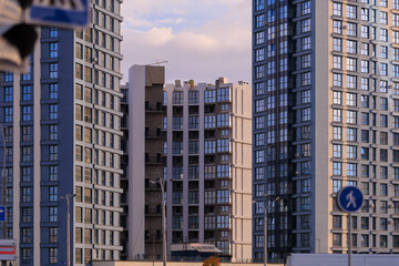 Obraz premium Cityscape, modern buildings on a summer day