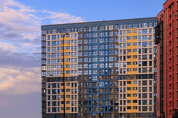 Cityscape, modern buildings on a summer day