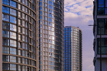 Cityscape, modern buildings on a summer day