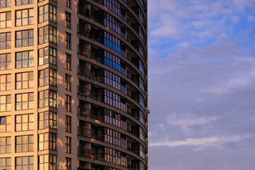 Cityscape, modern buildings on a summer day