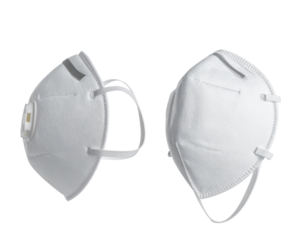 Respirator Mask with Dual Filters Displayed in Dual Layouts, isolated on transparent background