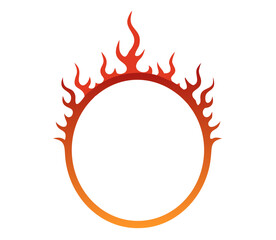 Fire circle, Ring of fire flame, fire flames sign illustration isolated
